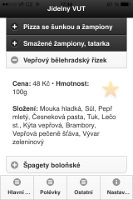 iOS app - Jídelny VUT